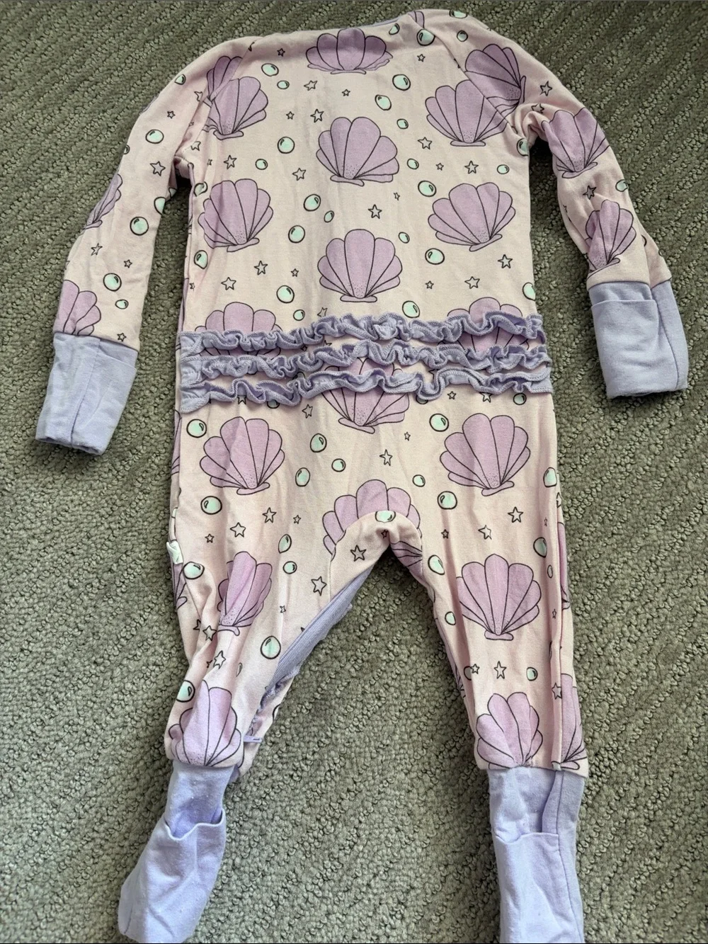 Poppy kids co bamboo sea shell pajamas 0/3M